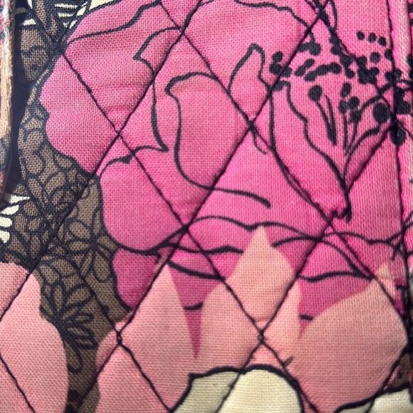 Vera Bradley Floral Mocha Rouge Turn Lock Wallet Size 7¾" x 4¾" - Picture 12 of 13